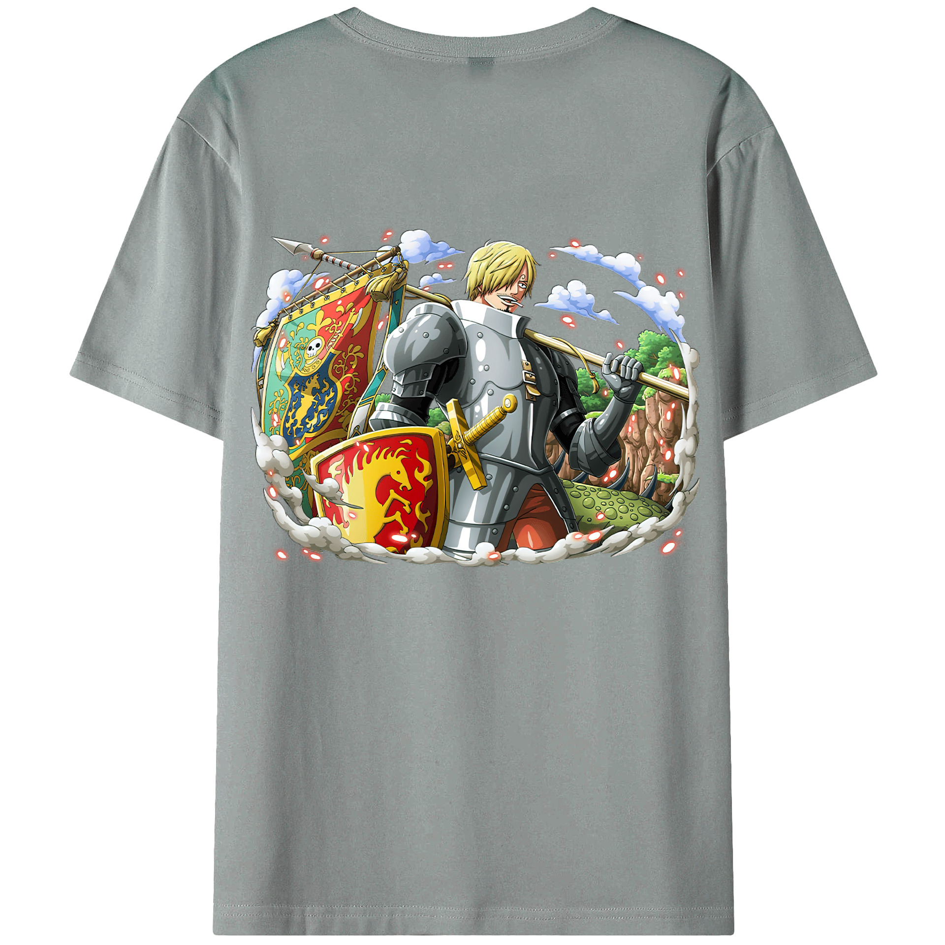 （画像用） ワンピース サンジ ONE PIECE Sanji 綿100％ メンズ半袖Tシャツ（バックプリント） 通気性